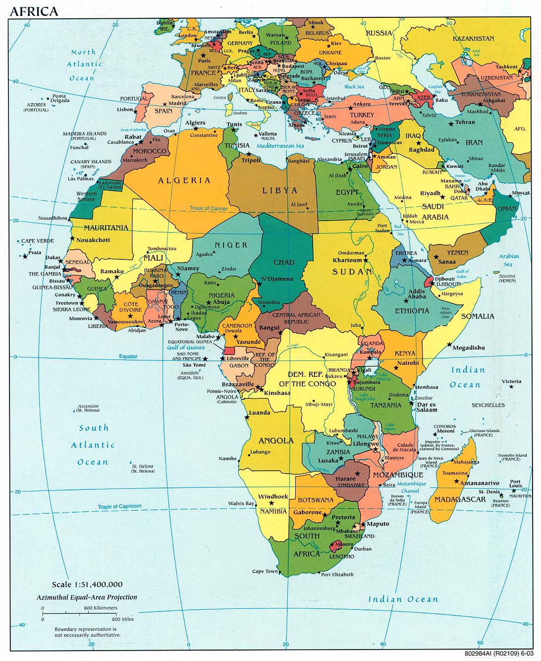 Karte Kontinent Afrika
