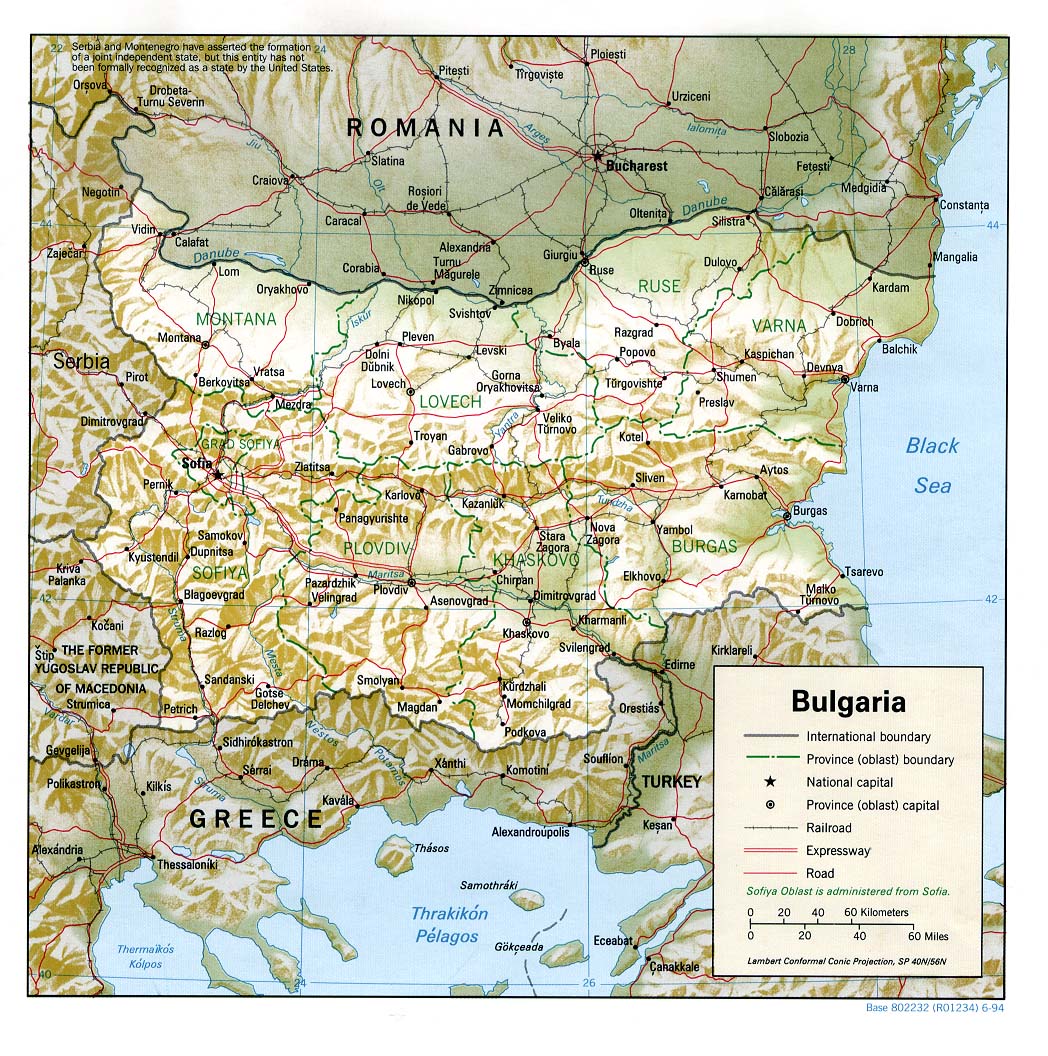 Landkarte Bulgarien