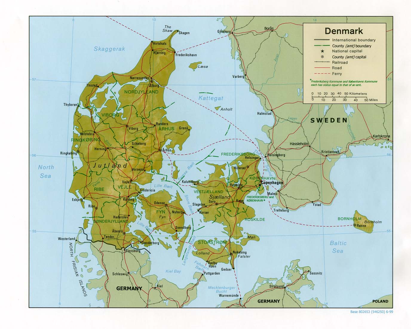 Reliefkarte D�nemark