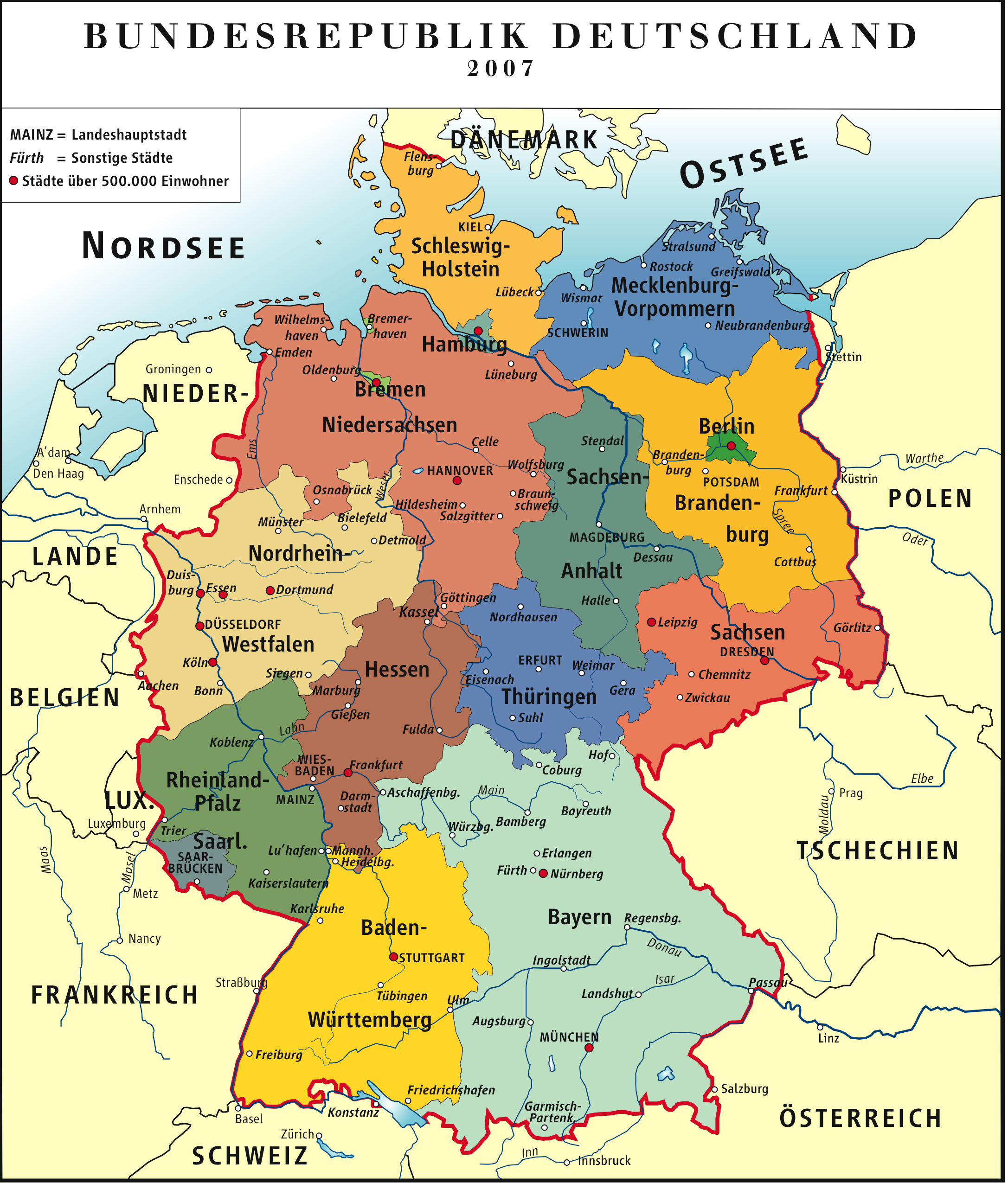 Politische Karte Deutschland