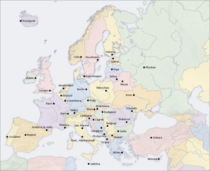 politische Europakarte