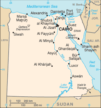 Übersichtskarte Aegypten