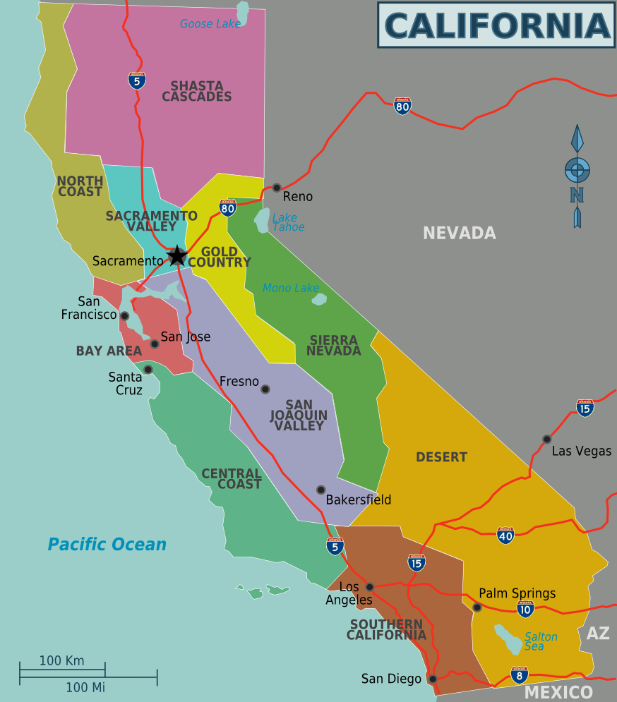 Kalifornien Karte