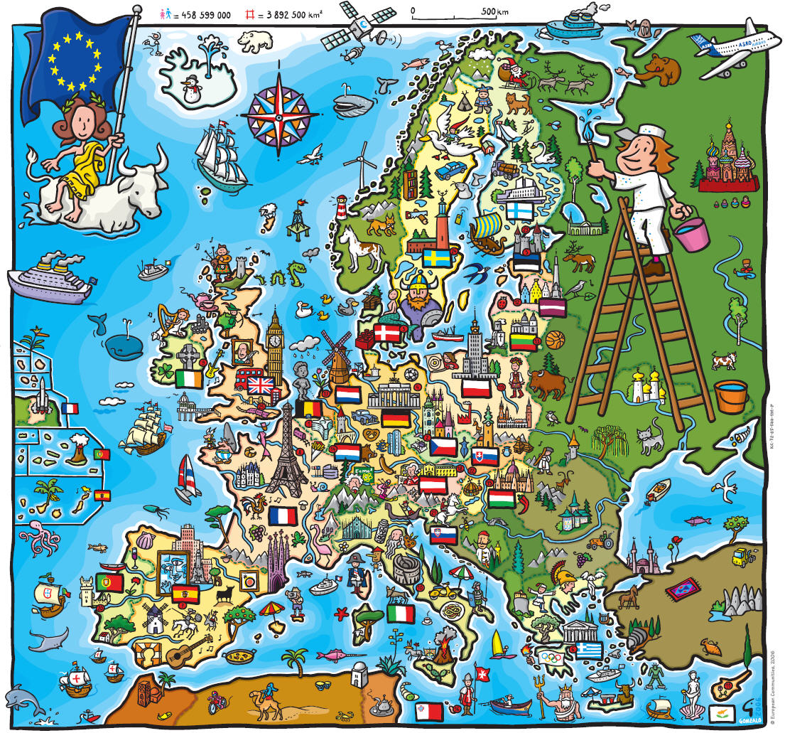 Europakarte für Kinder