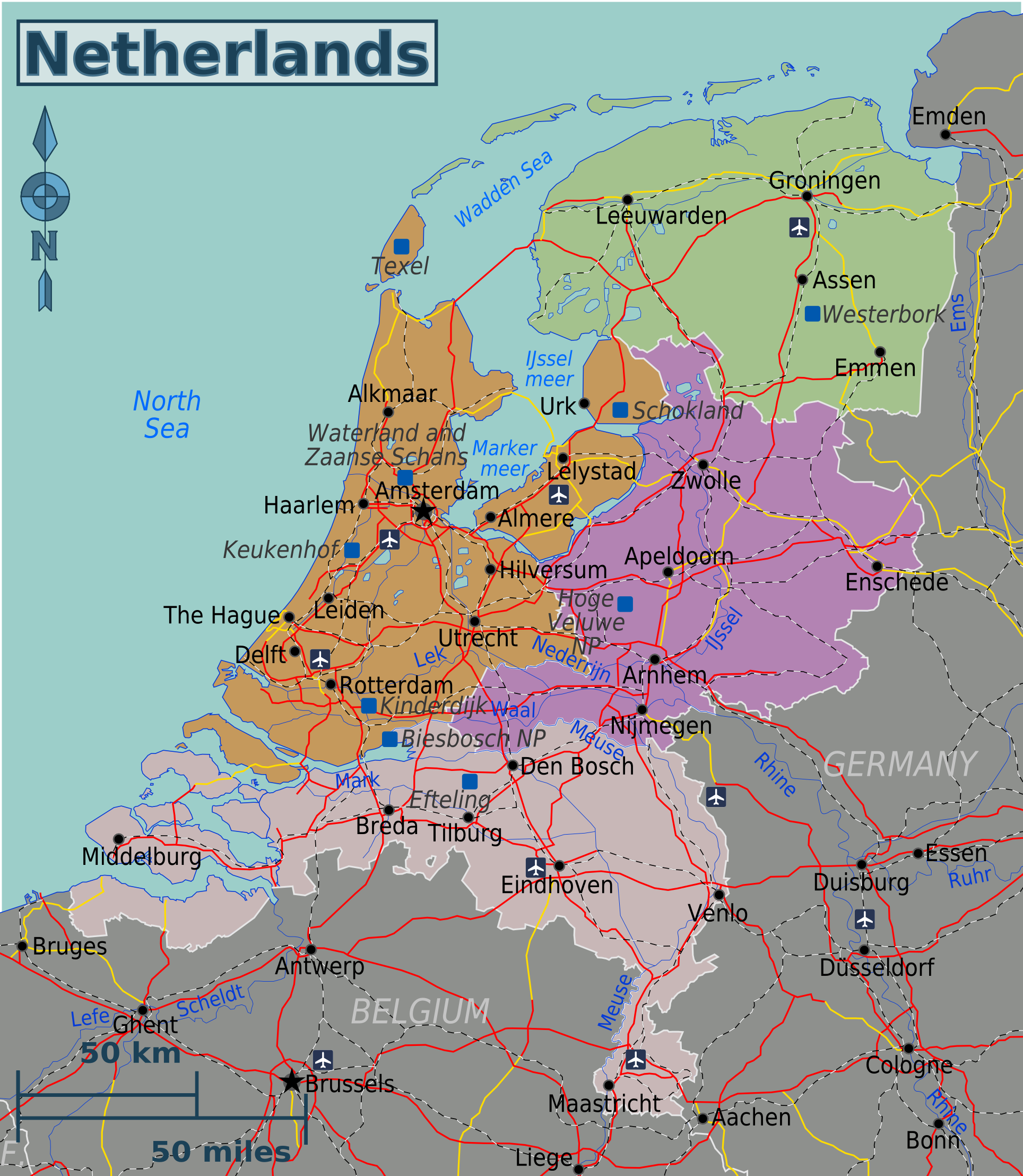 Karte Holland Küste