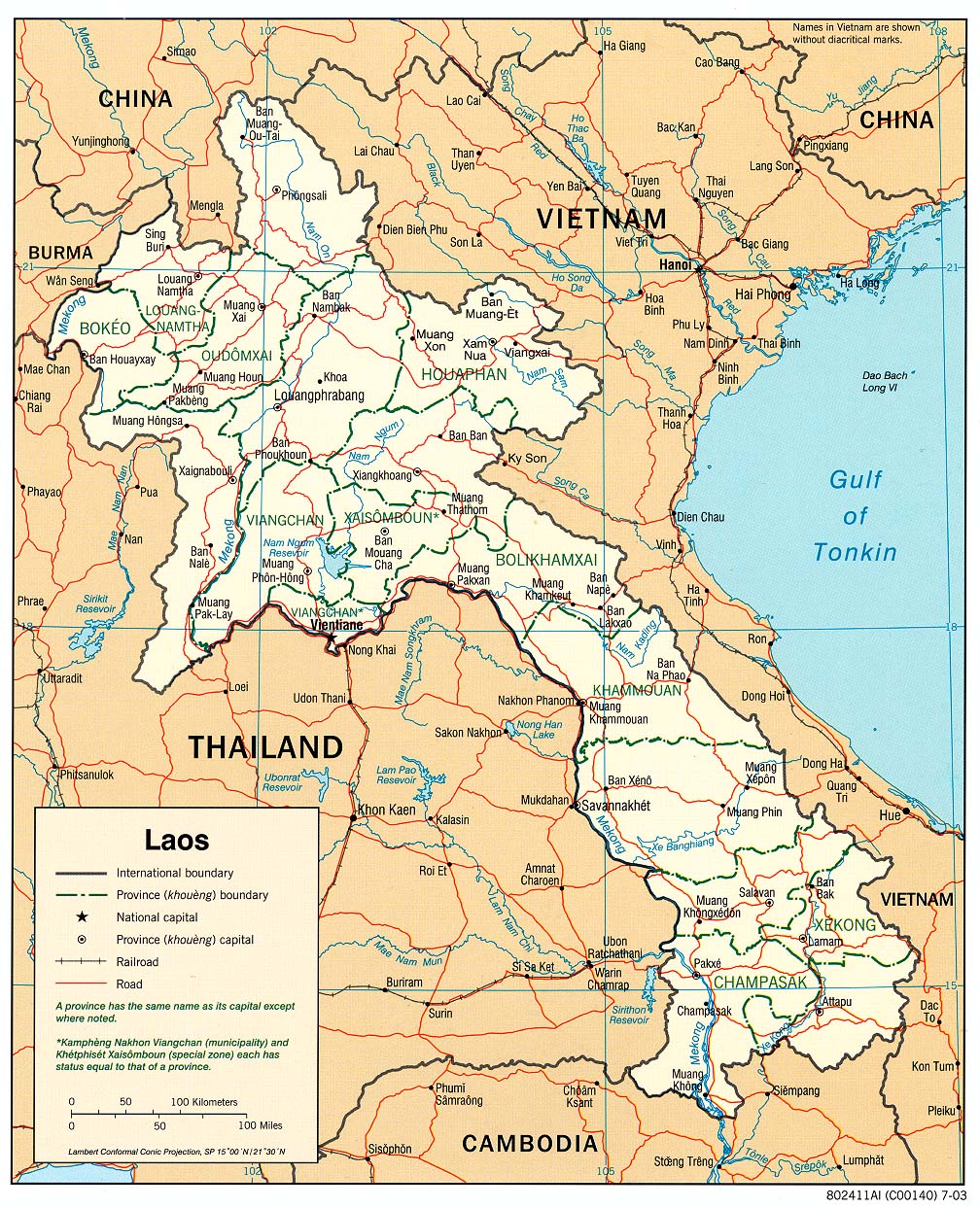 Karte Laos