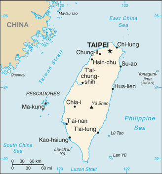 Karte Taiwan