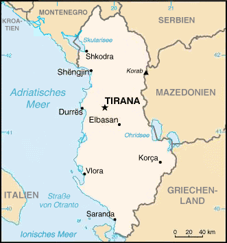 Karte Albanien
