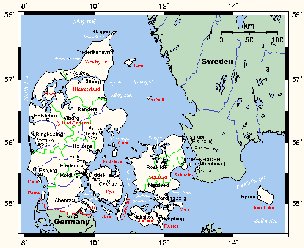 Karte D�nemark