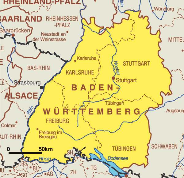 Karte Baden-W�rttemberg