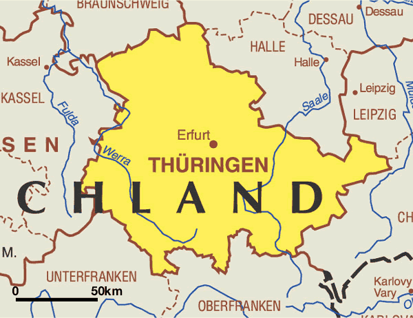 Karte Th�ringen