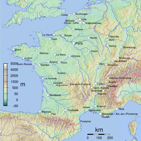 Karte Frankreich