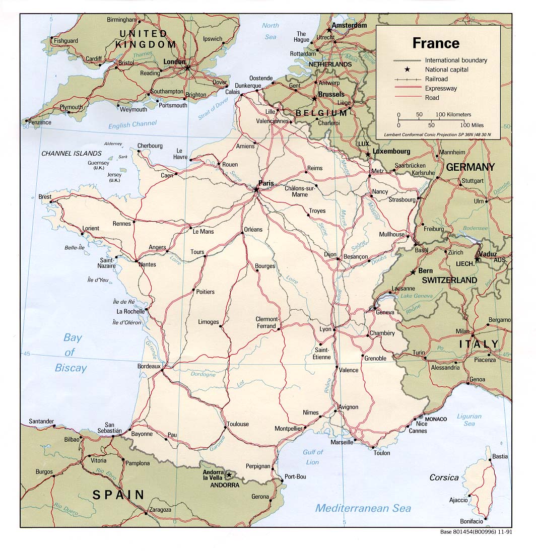 Karte Frankreich