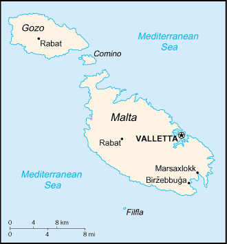 Karte Malta