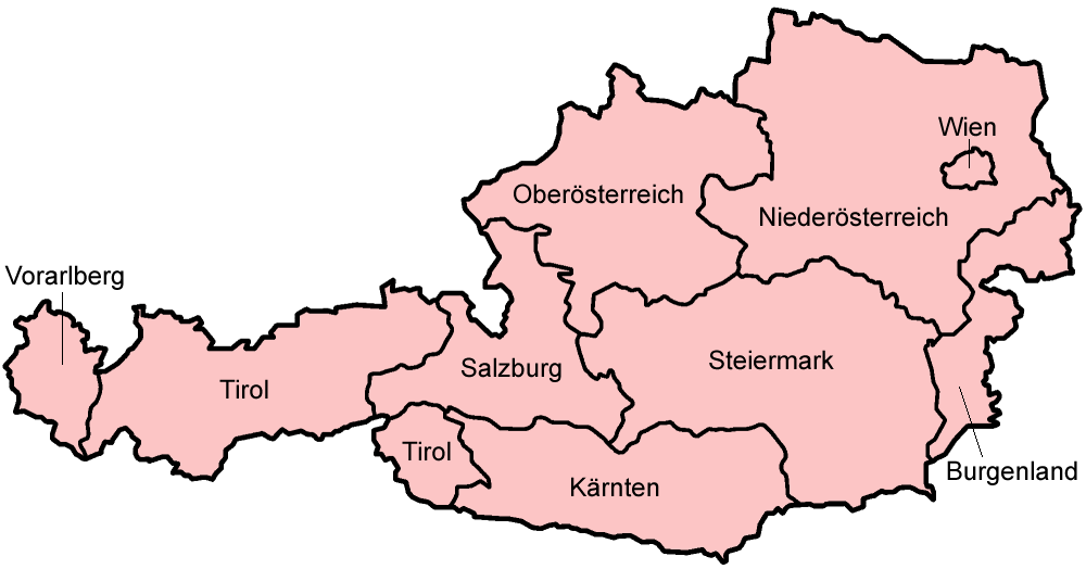 Karte Bundesl�nder �sterreich