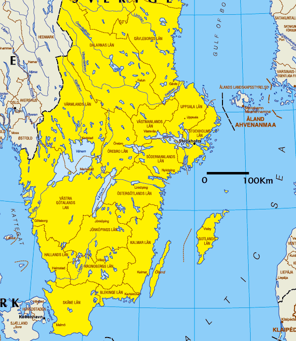 Karte Schweden S�d
