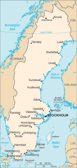 Landkarte Schweden
