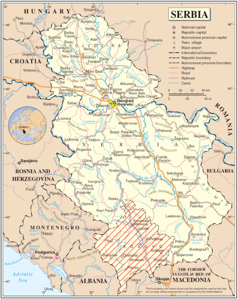 politische Karte von Serbien