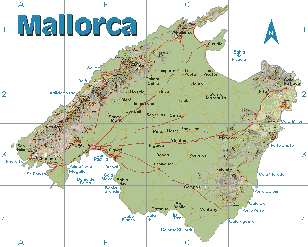 Landkarte Mallorca