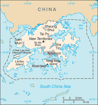 Karte von Hong Kong (Kleine Überischtskarte) : Weltkarte.com - Karten