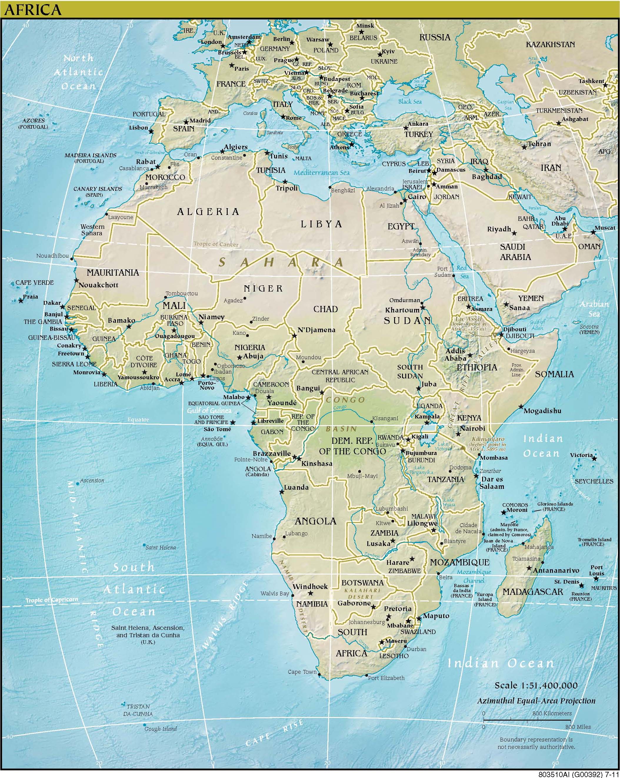 Landkarte Afrika (politische Karte) : Weltkarte.com - Karten und