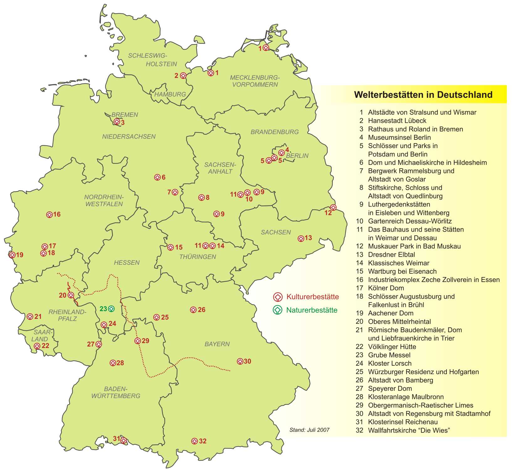 Landkarte Deutschland Karte Welterbestatten Weltkarte Com Karten Und Stadtplane Der Welt