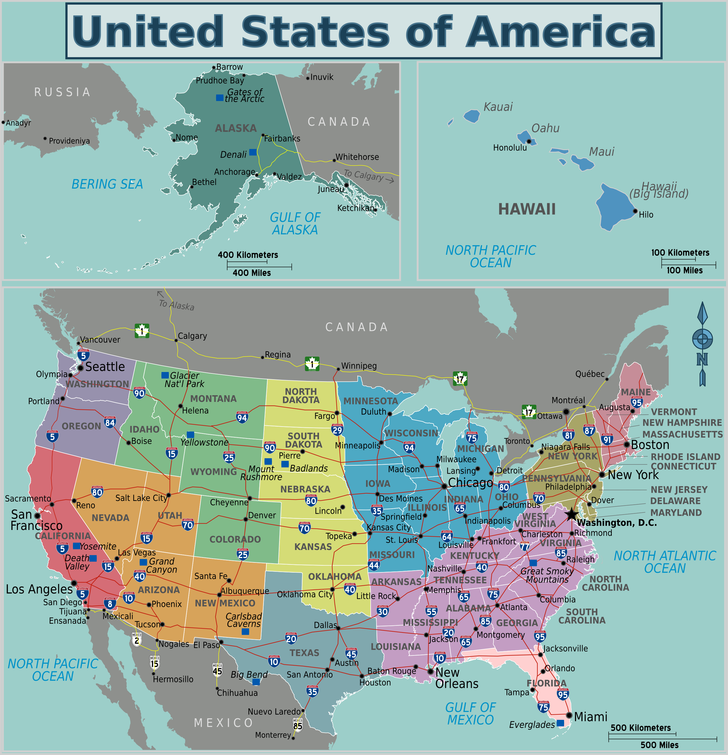 Landkarte Usa Politische Karte Weltkarte Com Karten Und Stadtplane Der Welt